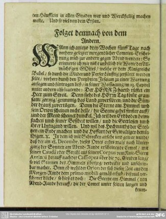 Folget demnach von dem Andern