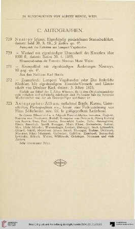 Autographen (Nr. 719-723)
