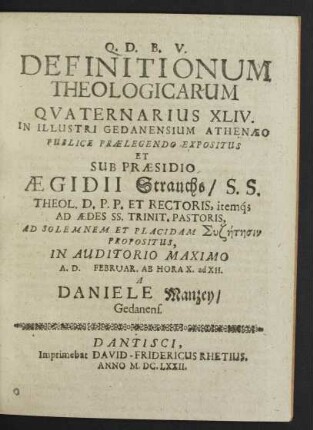 Definitionum Theologicarum Quaternarius XLIV.