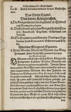 Das Dritte Capitel. Von denen Königreichen.