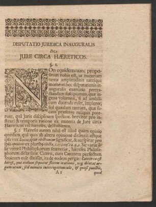 Disputatio Iuridica Inauguralis De Iure Circa Haereticos.