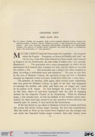 Chapter XXIV: Paris again, 1805