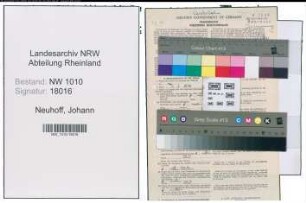 Entnazifizierung Johann Neuhoff , geb. 05.04.1890 (Bahnbeamter)