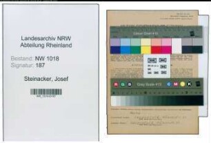 Entnazifizierung Josef Steinacker , geb. 02.04.1898 (Meister)