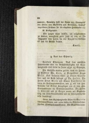 Aus der Schweiz : das Elementarschulwesen im Canton Thurgau ; [Nachrichten]