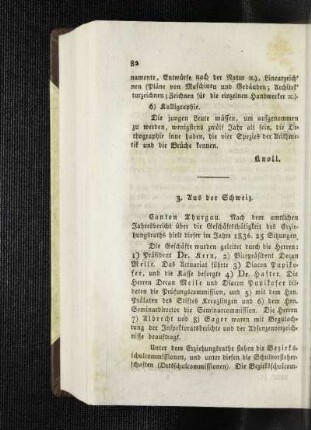 Aus der Schweiz : das Elementarschulwesen im Canton Thurgau ; [Nachrichten]