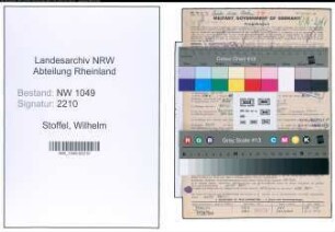 Entnazifizierung Wilhelm Stoffel , geb. 26.06.1887 (Baufuehrer)