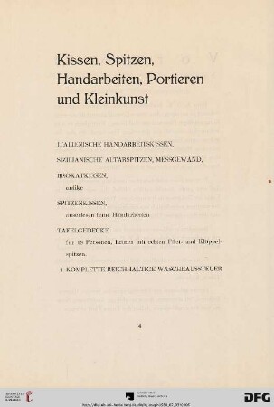 Kissen, Spitzen, Handarbeiten, Portieren und Kleinkunst