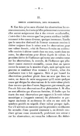 II. Erreurs Accidentelles, Leur Probabilité.