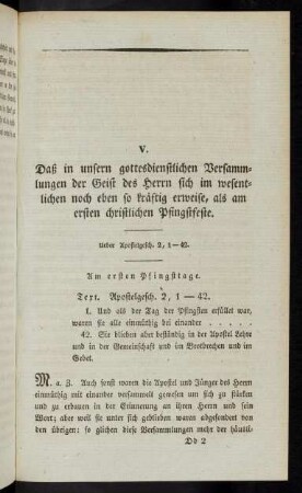 419-426, V. Daß in unsern gottesdienstlichen Versammlungen der Geist des Herrn...