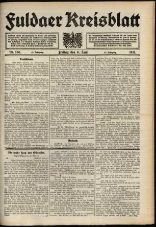 Ausgabe vom Freitag, den 09. Juni 1911.