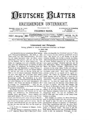 Lehrerstand und Pädagogik : (Fortsetzung)