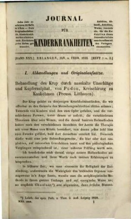 Journal für Kinderkrankheiten. 30. 1858