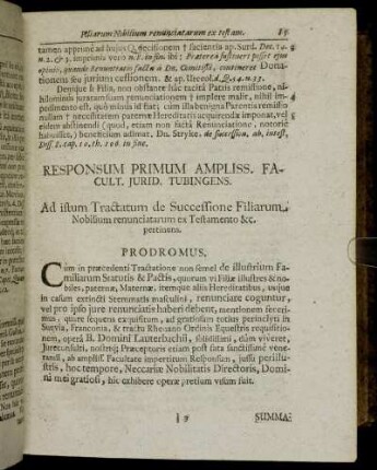 Responsum Primum [...]