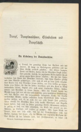 Dampf, Dampfmaschinen, Eisenbahnen und Dampfschiffe.