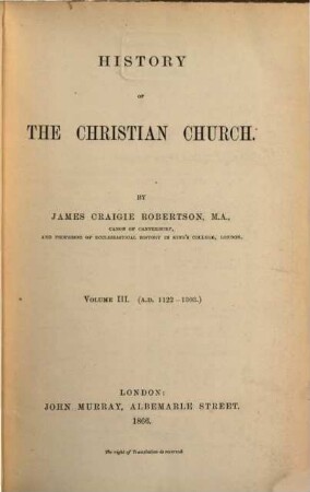 History of the Christian Church, III
