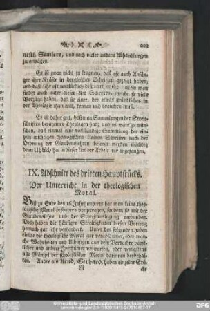 IX. Abschnitt des dritten Hauptstücks. Der Unterricht in der theologischen Moral.