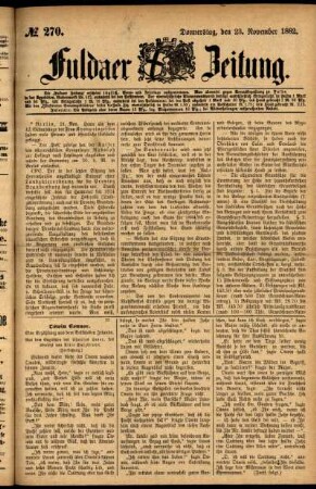 Ausgabe vom Donnerstag, den 23. November 1882.