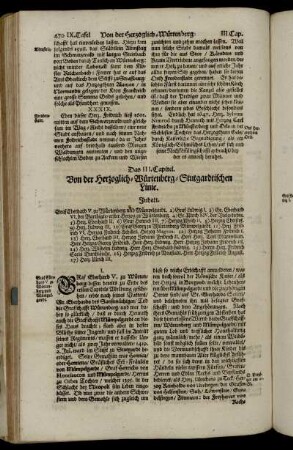 Das III. Capitel. Von der Herzoglich-Würtenberg-Stutgardtischen Linie.