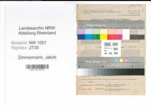 Entnazifizierung Jakob Zimmermann , geb. 13.11.1898 (Buergermeister)
