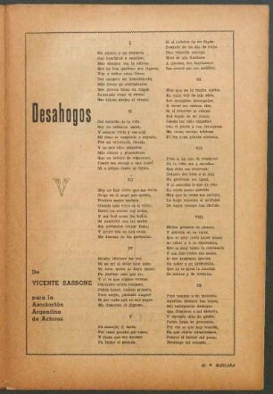Desahogos : para la Asociación Argentina de Actores