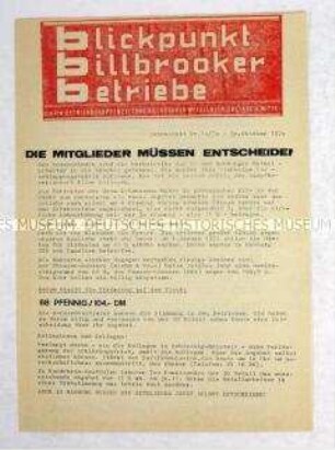 Extrablatt Zeitung der DKP für die Metallbetriebe in Hamburg-Billbrook zum Kampf um Lohnerhöhungen