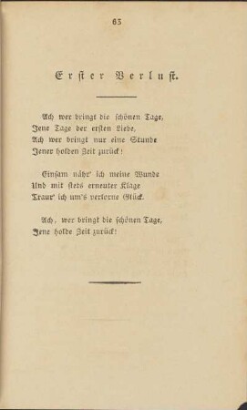 Erster Verlust.
