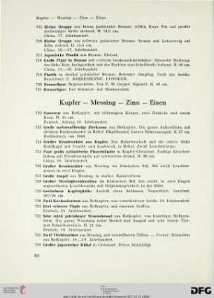 Kupfer – Messing – Zinn – Eisen (Nr. 722-750)