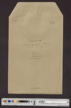 Band 86: Wintersemester 1921/1922 Bonn