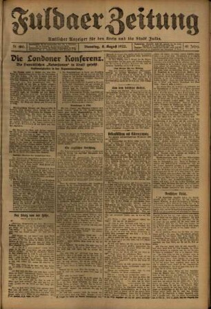 Ausgabe vom Dienstag, den 08. August 1922.