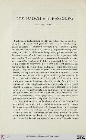 2.Ser. 7.1869: Une maison a Strasbourg : Avec cinq annexes