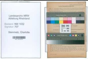Entnazifizierung Charlotte Steinmetz , geb. 26.06.1887 ()