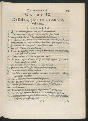 Caput IX. De Rebus, quae arrestari possunt, vel non