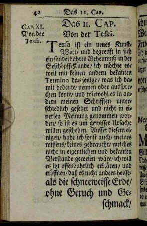 Das 11. Cap. Von der Tessa.