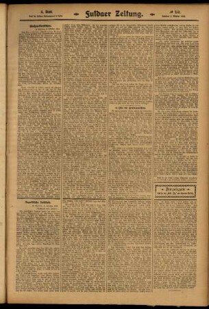 Dritte Ausgabe vom Samstag, den 04. Oktober 1913.