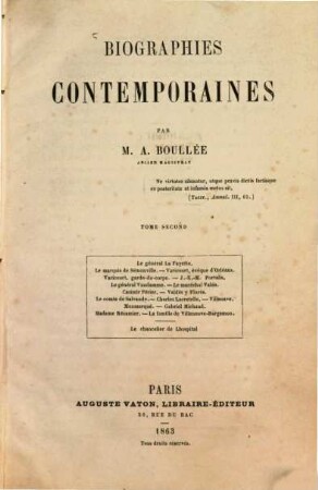 Biographies contemporaines, 2