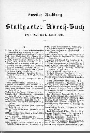 Nachtrag zum Stuttgarter Adreßbuch, 01.05.-01.08.1903