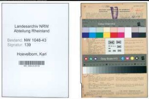 Entnazifizierung Karl Hoevelborn , geb. 12.05.1895 (Kalkulator)