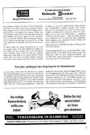 Von den Anfängen des Segelsports in Deutschland