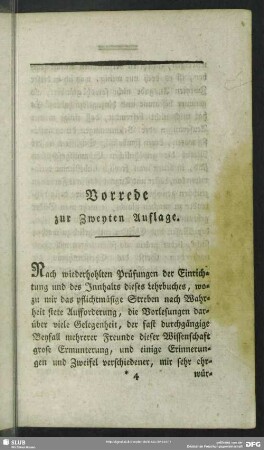 Vorrede zur Zweyten Auflage