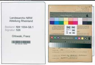 Entnazifizierung Franz Orlowski , geb. 13.10.1900 (Rangiermeister)