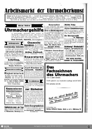 Arbeitsmarkt der Uhrmacherkunst