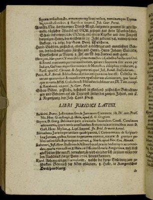 Libri Juridici Latini. - Teutsche Juristische Bücher.