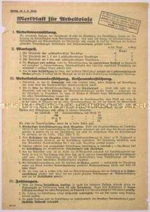 Informationsblatt des Arbeitsamtes Magdeburg für Arbeitslose