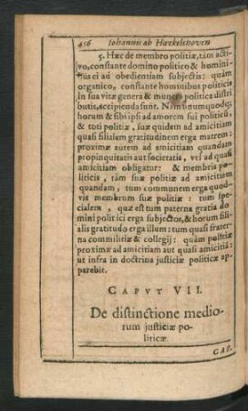 Caput VII. De distinctione mediorum iusticiae politicae.