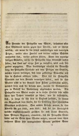 Leben und Schicksale der Königin Caroline von England : nebst authentischen Nachrichten über die im Jahre 1806 wegen ihres Betragens angestellte gerichtliche Untersuchung und ihre förmliche Freisprechung von den aufgestellten Beschuldigungen, so wie eine getreue Darstellung der letzten parlamentarischen Verhandlungen ; in zwei Abtheilungen, 2. Von ihrer Abreise aus England nach dem Continent, am 9ten August 1814 bis zur Zurücknahme der gegen sie im Englischen Oberhause eingebrachten Buß- und Straf-Bill am 10ten November 1820