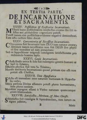 Ex Tertia Parte De Incarnatione Et Sacramentis.