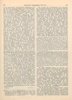 145-147 [Rezension] Mandel, Hermann, Metapsychologie