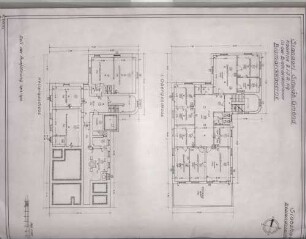 Grundriss: Untergeschoss, Erdgeschoss, 1. Obergeschoss, Dachgeschoss 1:100