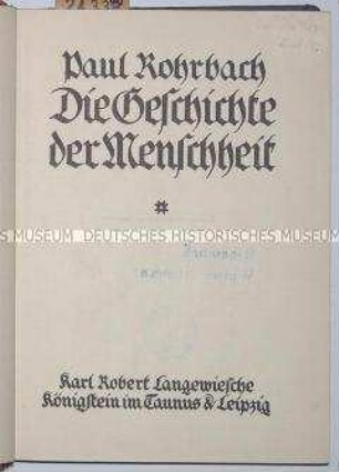 Schrift über die Geschichte der Menschheit